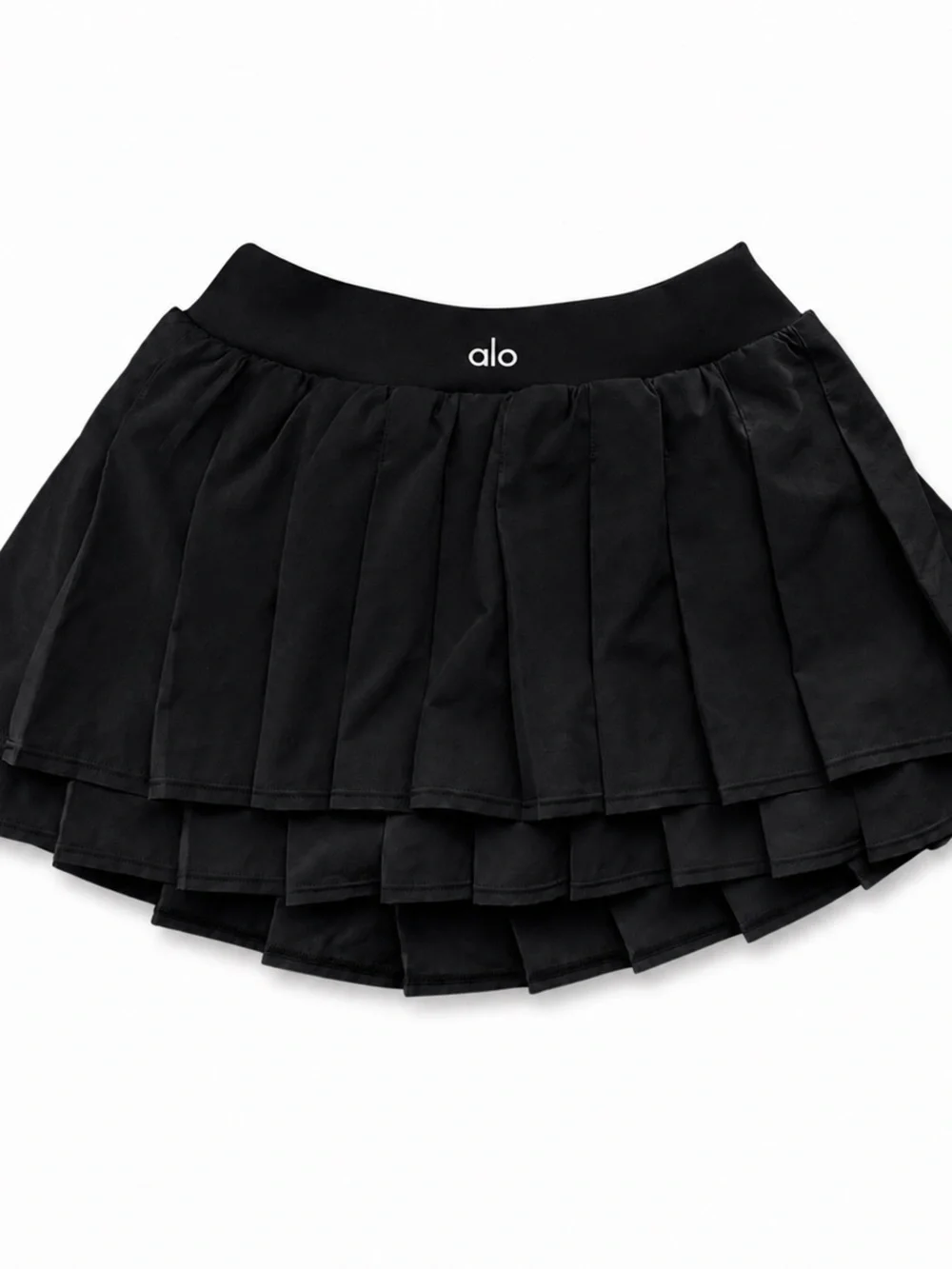 ALO Yoga Black Layered Pleated Skirt